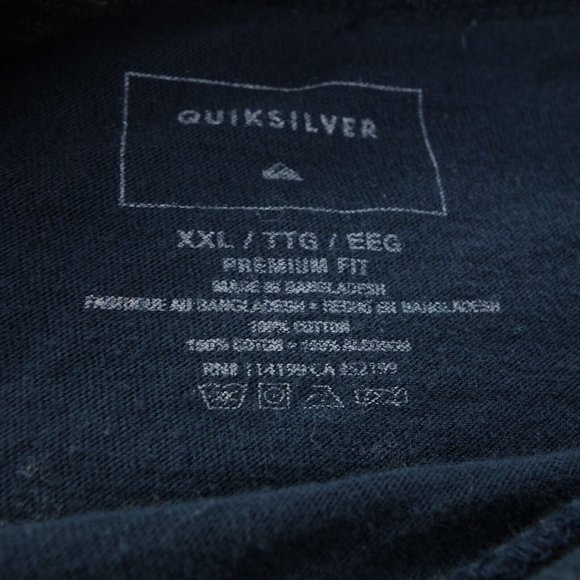 Quiksilver T-Shirt Mens XXL 2XL Black Long Sleeve Crew Neck Graphic Print - Picture 4 of 9